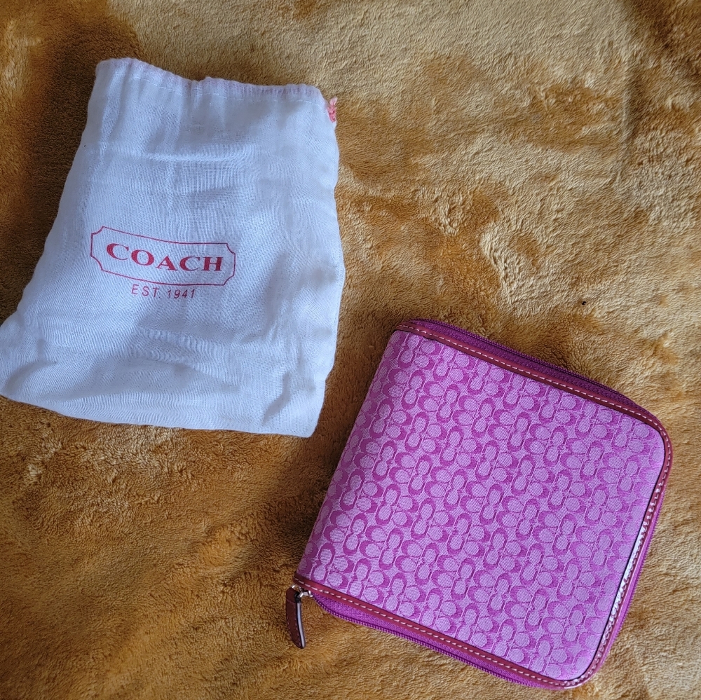 Coach Factory Signature Pink CD/DVD Case